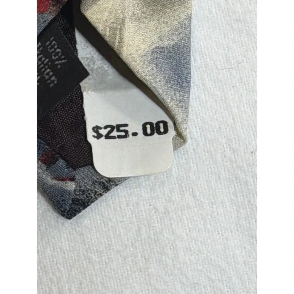 Gianfranco Ruffini Mens Silk Tie Abstract Floral Blue Red USA 4 Inch Wide